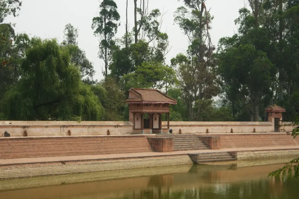 Traditional Resting Place called Falcha in premise of Rani Pokhari of Bhaktapur