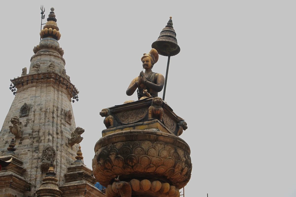 Statue of King Bhupatindra Malla at Bhaktapur Durbar Square